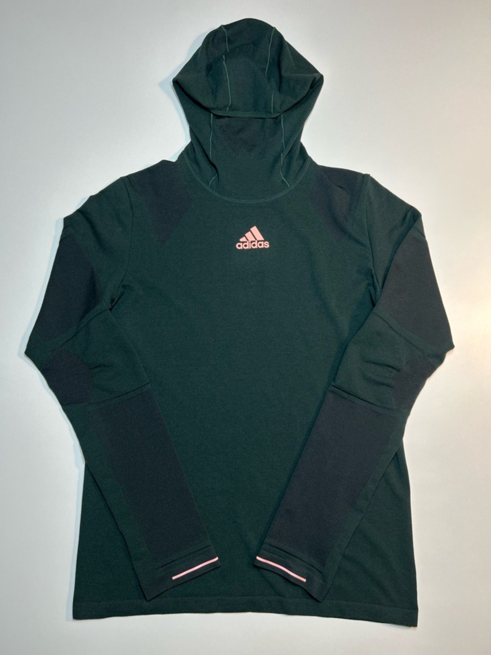 adidas X-City Long Sleeve Running Pullover Green Primeknit Storm Hood
